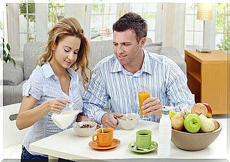 Communication - couple at breakfast