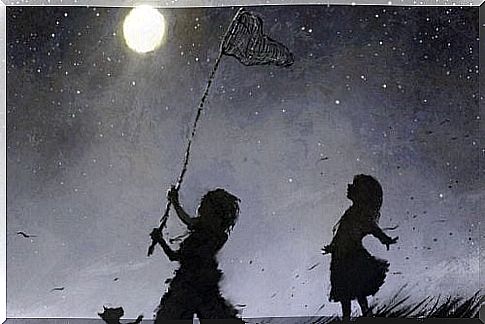 A Happy Child - Drawing Catching the Moon