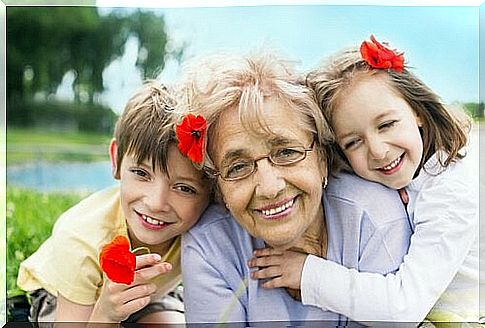 Grandma with grandchildren