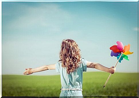 Happy children in a meadow.