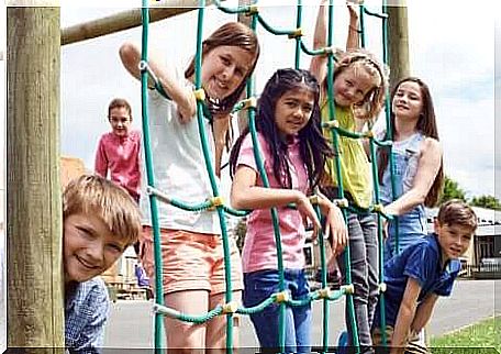 No breaks, yes or no?  Children playing during school break