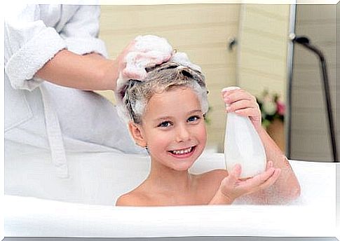 Wash hair in the bathroom