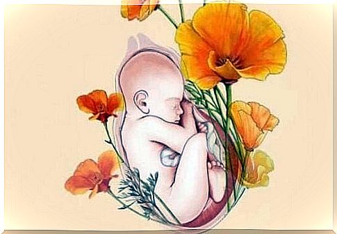 Painted baby with flowers