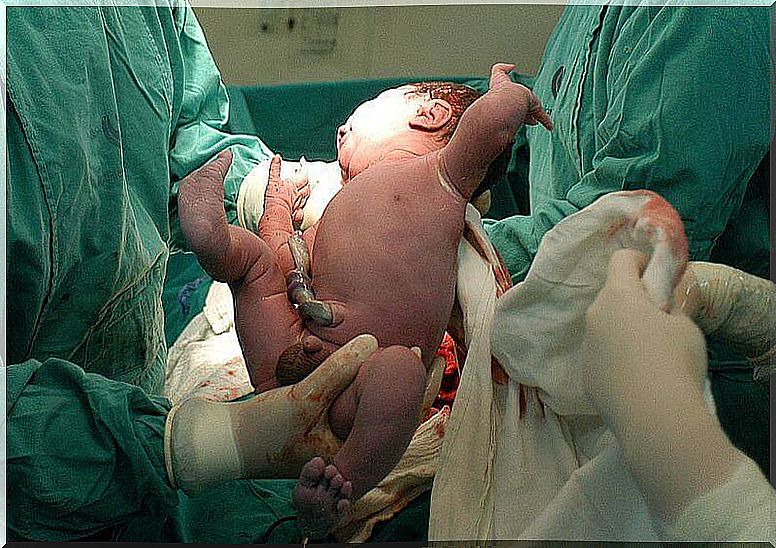 What happens right after the baby is born?